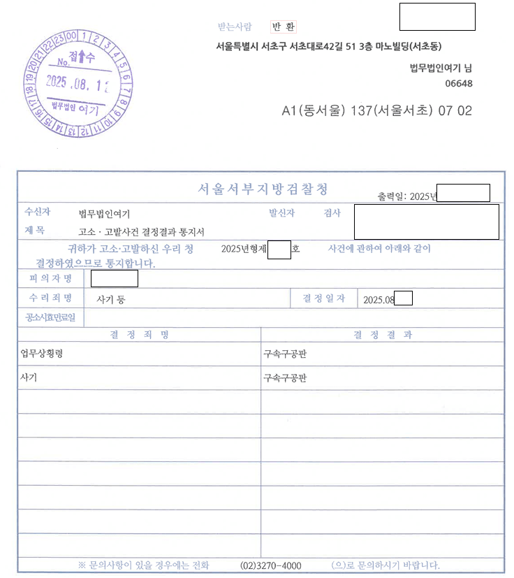 백화점 입점을 미끼로 돈 받은 가맹본부 대표 구속기소 관련 결정문 일부